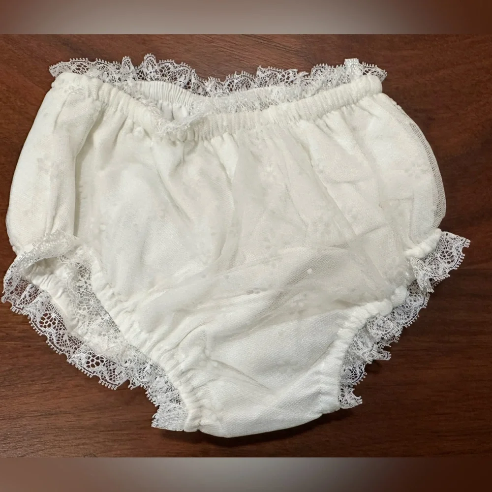 Abel and Lula Lace Diaper Covers Ivory Embroyered Lace Size 24m